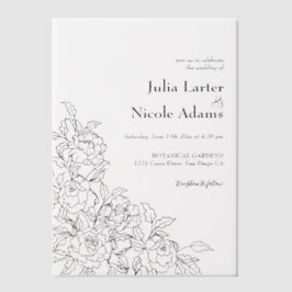 ダスティーエレガントゴールデンレッドローズ結婚フラワーズ ベラム紙招待状