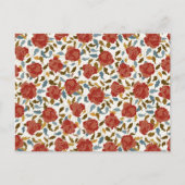 ダスティーエレガントゴールデンレッドローズ結婚フラワーズ ポストカード (正面)