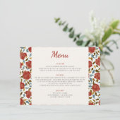 ダスティーエレガントゴールデンレッドローズ結婚フラワーズ メニュー (スタンド正面)