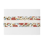 ダスティーエレガントゴールデンレッドローズ結婚フラワーズ 招待状ベリーバンド (裏面例)