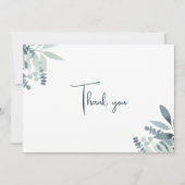 ダスティーエレガントセージ緑の水色の緑 サンキューカード (正面)