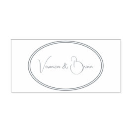 ダスティーエレガントネイビーブルーコレクション新郎新婦 セルフインキングスタンプ