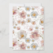 ダスティーエレガントピンクガーデンフローラブライダルシャワー 招待状 (裏面)