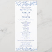 ダスティーエレガントブフランスのルービンテージ結婚式プログラム プログラム (正面)