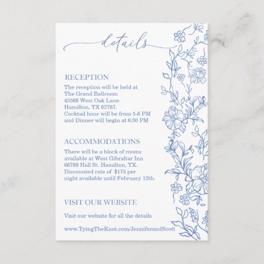 ダスティーエレガントブフランスのルーヴィンテージウェディング エンクロージャーカード (正面)