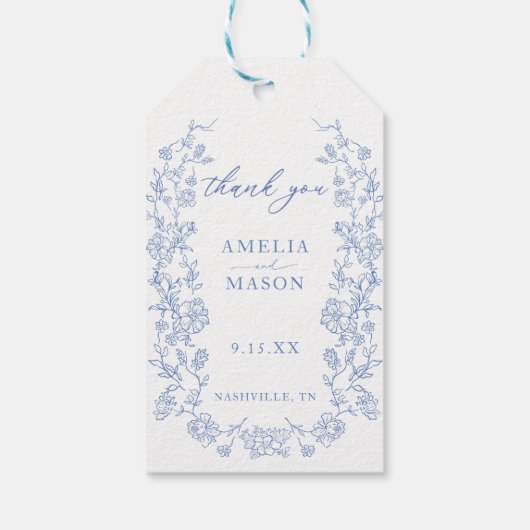 ダスティーエレガントブフランスのルーヴィンテージウェディング ギフトタグ (裏面)