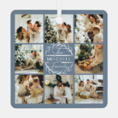 ダスティーエレガントブモダンルーファミリー写真コラージュ メタルオーナメント (裏面)