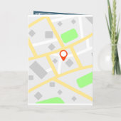 ダスティーエレガントブルーとホワイトモノグラム結婚ズ 招待状 (裏面)