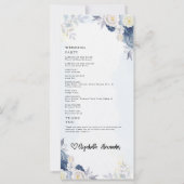 ダスティーエレガントブルーと金ゴールドフローラ結婚式 プログラム (裏面)
