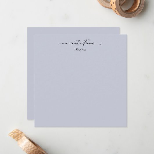 ダスティーエレガントブルーのシンプルカードから「メモ」 ノートカード (正面/裏面インサイチュ)