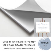 ダスティーエレガントブルーのプラグ結婚が抜けたウェルカムサイン ポスター