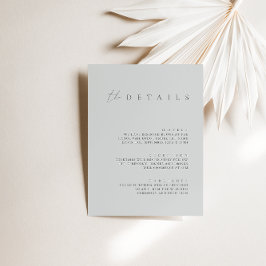 ダスティーエレガントブルーの結婚詳細エンクロージャカード 招待状