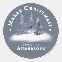 ダスティーエレガントブルーウィンターウッドランドクリスマス