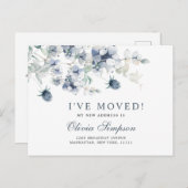 ダスティーエレガントブルーウィンタームービングアナウンス ポストカード (正面/裏面)