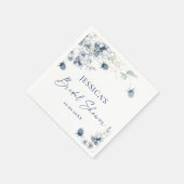 ダスティーエレガントブルーウィンターリーフブライダルシャワー スタンダードカクテルナプキン (角)