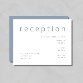 ダスティーエレガントブルーウェディングレセプション エンクロージャーカード
