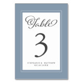 ダスティーエレガントブルーウェディングレセプション テーブルナンバー (正面)