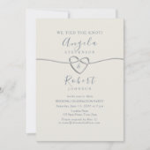 ダスティーエレガントブルーウェディングレセプション 招待状 (正面)