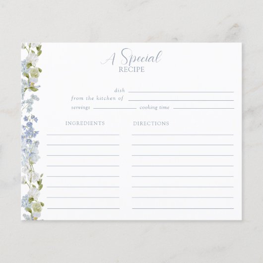 ダスティーエレガントブルーガーデンブライダルシャワーレシピ (正面)