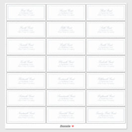 ダスティーエレガントブルークラシックスクリプトゲストアドレス シール