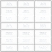 ダスティーエレガントブルークラシックスクリプトゲストアドレス シール (正面)