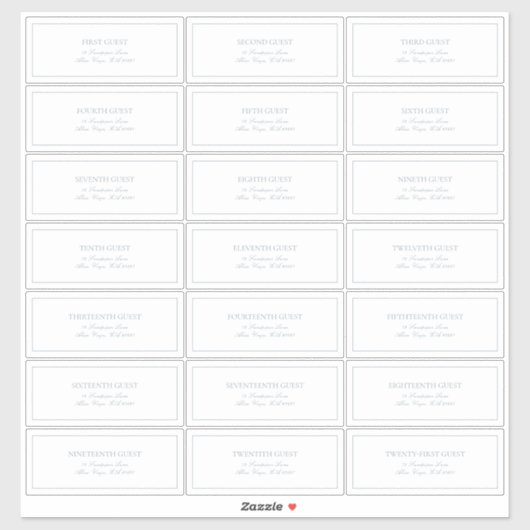 ダスティーエレガントブルークラシックスクリプトゲストアドレス シール (シート)