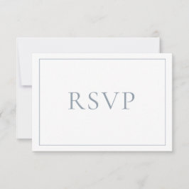 ダスティーエレガントブルークラシックスクリプトRSVP 出欠カード