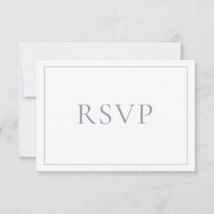 ダスティーエレガントブルークラシックスクリプトRSVP 出欠カード