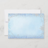 ダスティーエレガントブルークリスマススノーフレークMis Quince サンキューカード (裏面)