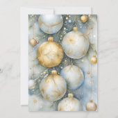 ダスティーエレガントブルークリスマスボードファミリーの写真 シーズンカード (裏面)