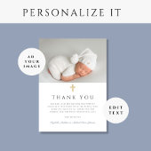 ダスティーエレガントブルークロスボーイバプテスマ写真 サンキューカード