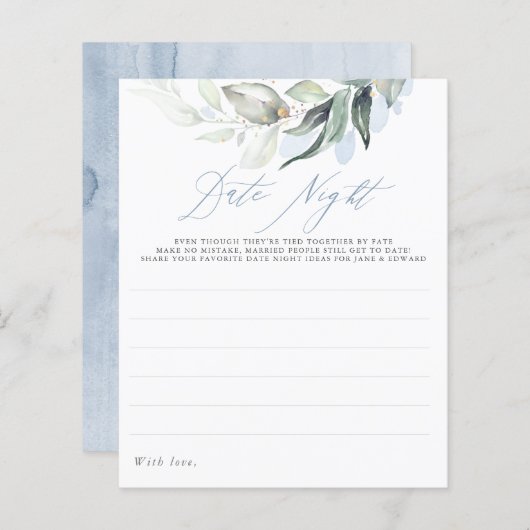 ダスティーエレガントブルーグリーナリーデイトナイトアイディア (正面/裏面)