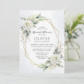 ダスティーエレガントブルーグリーナリーブライダルシャワー 招待状 (スタンド正面)