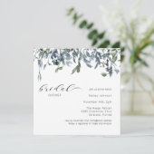 ダスティーエレガントブルーグリーナリーブライダルシャワー 招待状 (スタンド正面)