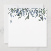 ダスティーエレガントブルーグリーナリーブライダルシャワー 招待状 (裏面)