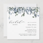 ダスティーエレガントブルーグリーナリーブライダルシャワー 招待状 (正面)