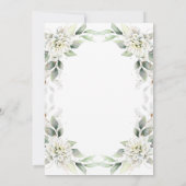 ダスティーエレガントブルーグリーナリー婚約パーティ 招待状 (裏面)