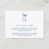 ダスティーエレガントブルーザノットブライダルシャワー エンクロージャーカード (正面)