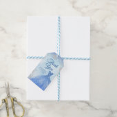 ダスティーエレガントブルーシルバーウィンターXvアニョスありがとう ギフトタグ (より糸付き)