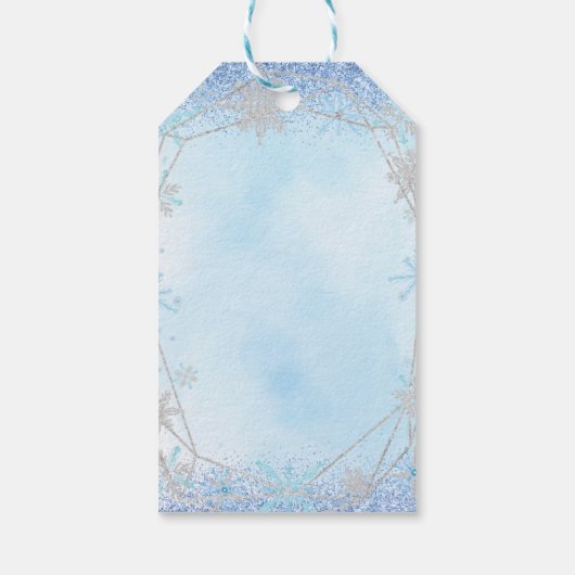 ダスティーエレガントブルーシルバーウィンターXvアニョスありがとう ギフトタグ (裏面)