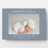 ダスティーエレガントブルースクリプトのバプテスマ写真 フォトプラーク (正面)