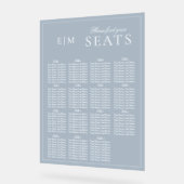 ダスティーエレガントブルースクリプトモノグラム結婚の座席 アクリルサイン (傾斜)