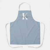 ダスティーエレガントブルースクリプトモノグラム エプロン (正面)