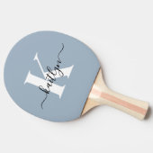 ダスティーエレガントブルースクリプトモノグラム 卓球ラケット (横)