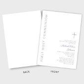 ダスティーエレガントブルースクリプト最初の聖餐式 招待状