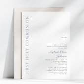 ダスティーエレガントブルースクリプト最初の聖餐式 招待状