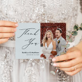 ダスティーエレガントブルースクリプ結婚トシック ポストカード