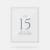 ダスティーエレガントブルースクリ結婚プトのテーブル番号 アクリルサイン (正面)