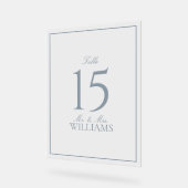 ダスティーエレガントブルースクリ結婚プトのテーブル番号 アクリルサイン (傾斜)