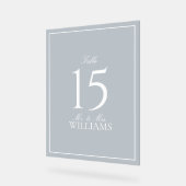 ダスティーエレガントブルースクリ結婚プトのテーブル番号 アクリルサイン (傾斜)